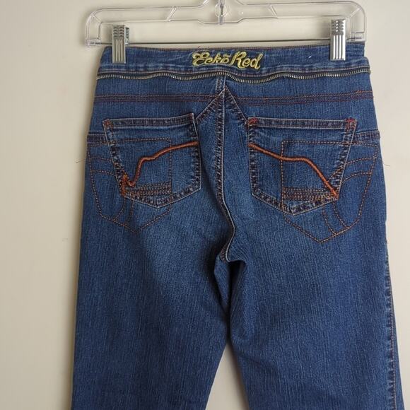 Vintage ECKORED Jeans with Embroidered Patchwork Rhinoceros Juniors 5 - Picture 12 of 16